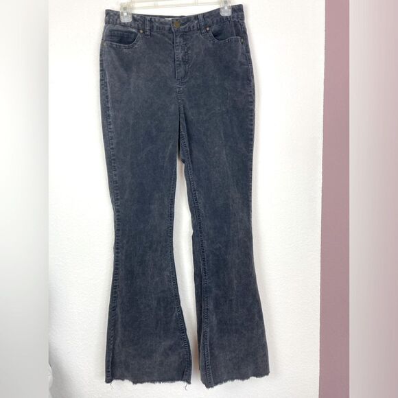 Banjara Gray Flared Corduroys raw hem! Hard to find! So cool🌹 - Picture 1 of 8